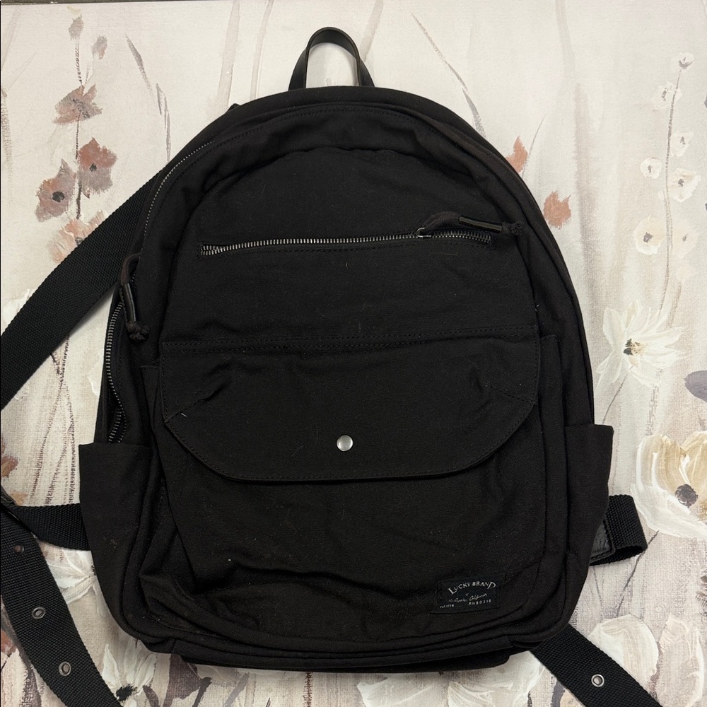 Lucky Brand Black Canvas Backpack
